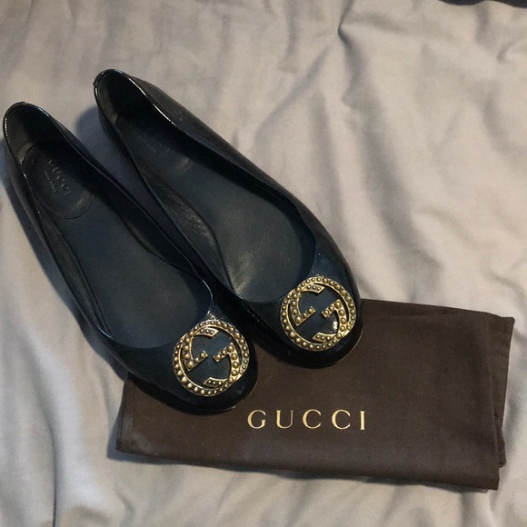Gucci ballerina patent leather flats - Picture 1 of 5